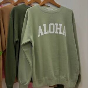 Mahina Sage Green Aloha Sweatshirt